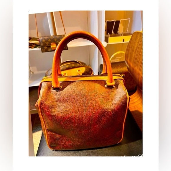 EUC Vintage Like New ETRO Original Paisley Print Medium Size Hand Tote Handbag